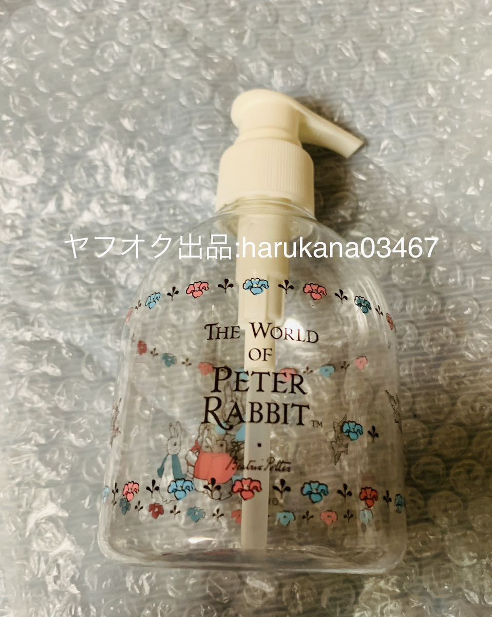 未使用 非売品　 ピーターラビット PETER RABBIT　 オリジナル ソープディスペンサー 容器 ボトル ＆ タオル ピンク ブルー 2枚 ノベルティ_画像3