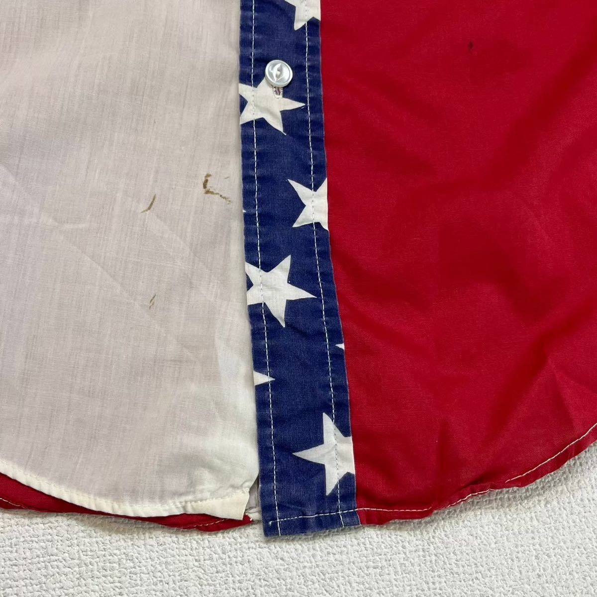 h333 70 年代 ケニントン アメリカ 国旗 クレイジー パターン スター シャツ vintage ビンテージ USA 70s KENNINGTON 星 crazy shirt_画像4