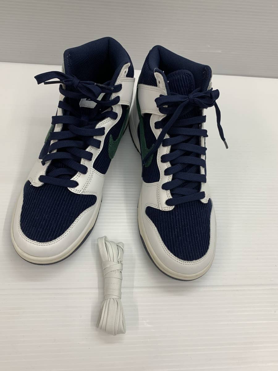 153-KB1840-80r Nike Dunk High EMB College Navy ナイキ ダンク ハイ EMB 27.5cm DH0953-400 箱無し本体のみ 替え紐付き未使用品