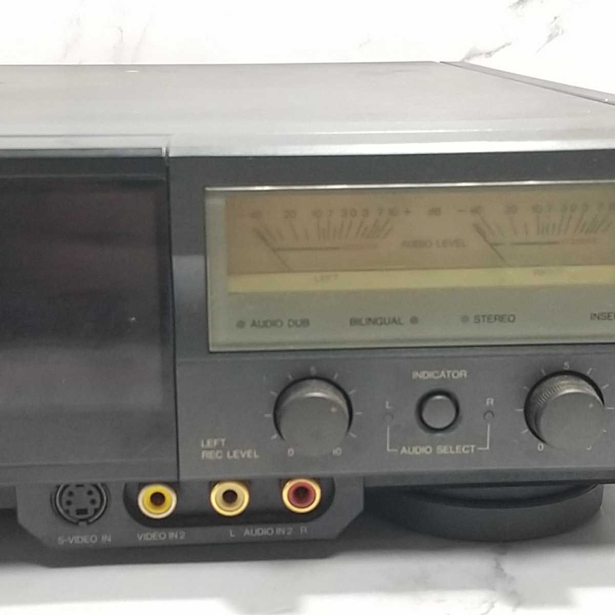 829●同梱NG Panasonic S-VHS ビデオデッキ NV-FS65 パナソニック VHS ビデオカセットレコーダー HiFi 映像機器 通電OK 未検品 現状_画像4