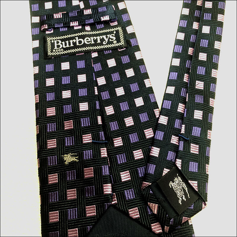 美品【Burberry】 バーバリー ジャカードチェック ネクタイ 凝った織り方です ネコポス一律230円_画像5