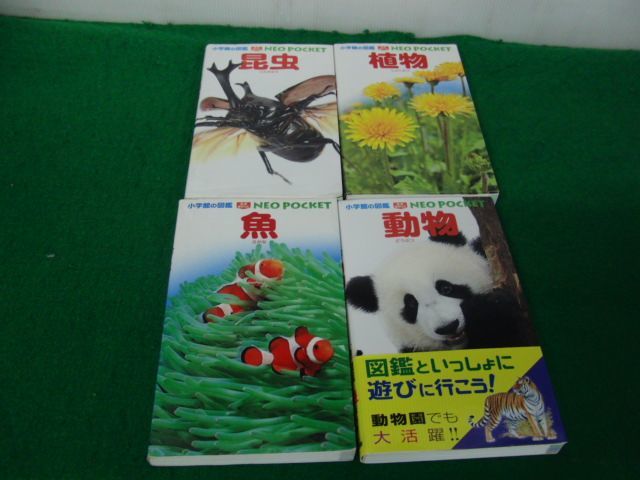 小学館の図鑑NEO POCKET 昆虫/植物/魚/動物※カバーに傷み、折れあり_画像1