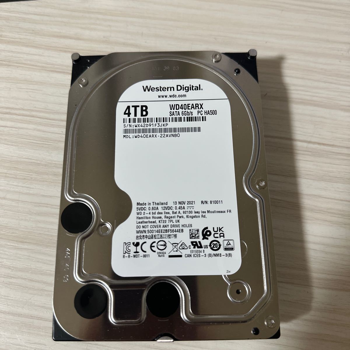 N3 【動作保証/使用0時間】WD 4TB HDD WD40EARX 3 5インチHDD N3 【動作保証/使用0時間】WD 4TB HDD WD40EARX 3 5インチHDD