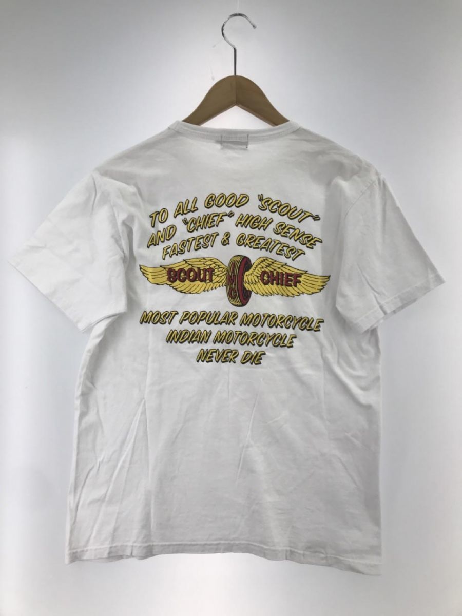 Indian Motorcycle インディアンモーターサイクル プリント Tシャツ sizeM/白 ■◆ ☆ eac9 メンズ_画像5