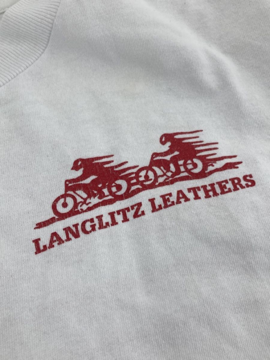Langlitz Leathers ラングリッツレザー Tシャツ sizeM/白 ■◆ ☆ eac9 メンズ_画像6