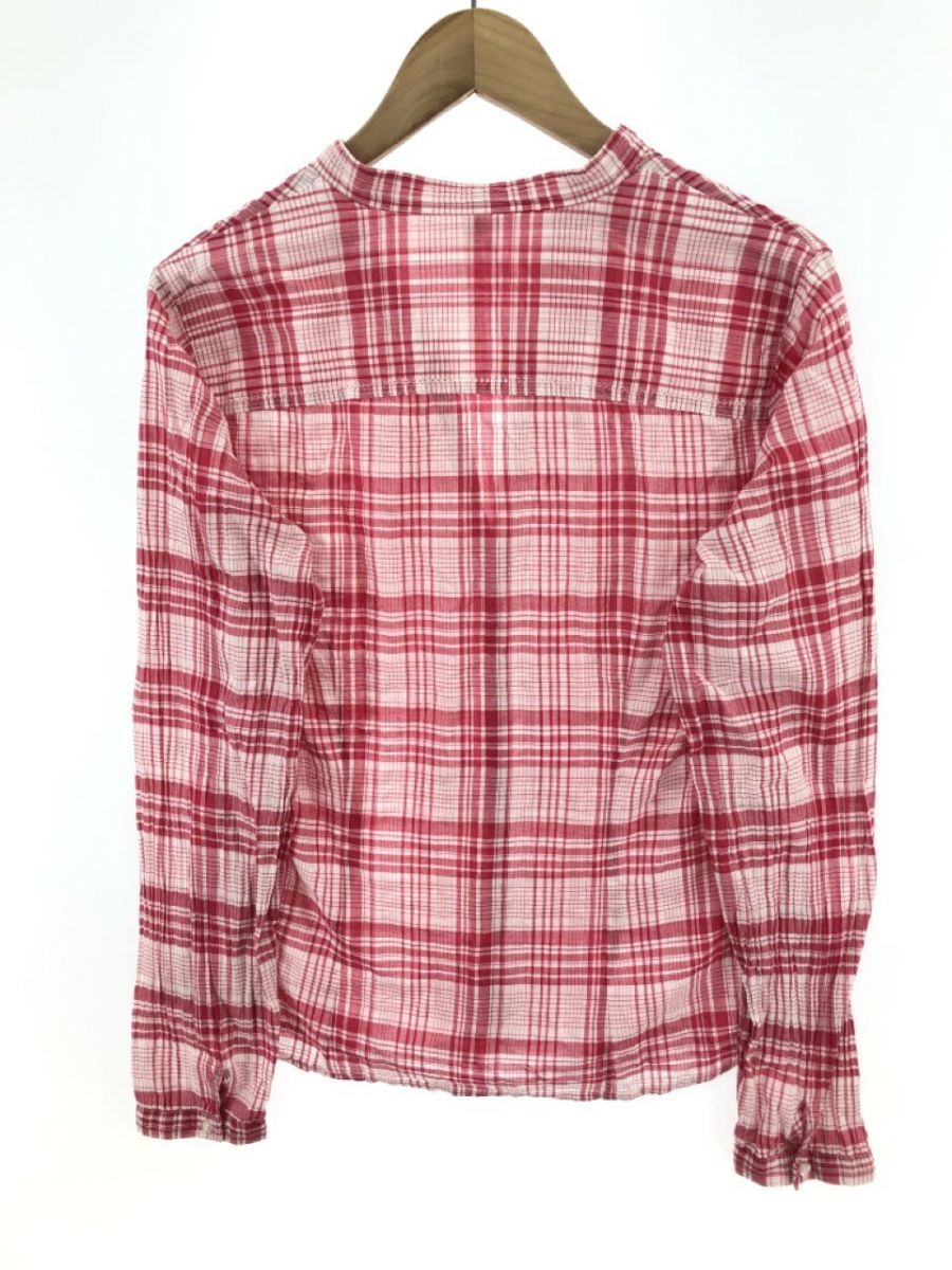 BENETTON Benetton check shirt sizeM/ red × white #* * eac9 lady's 