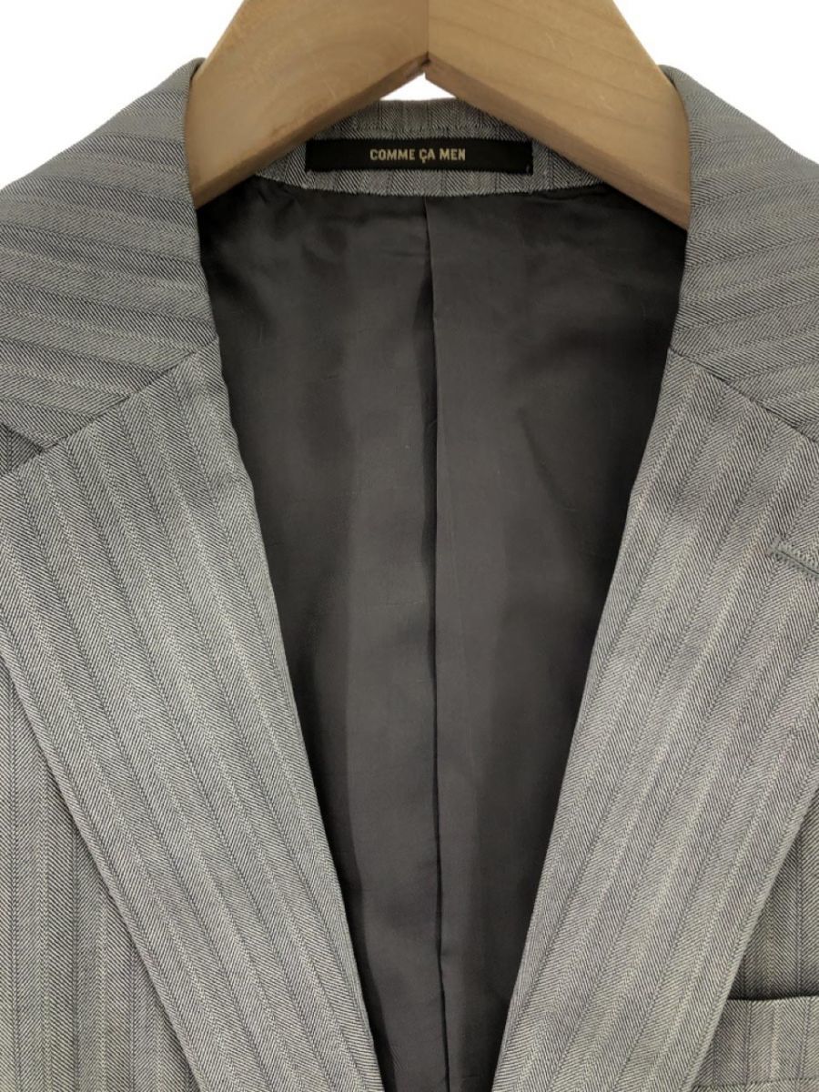 COMME CA MEN Comme Ca men wool * silk . herringbone pattern tailored jacket size44/ gray *# * eba5 men's 