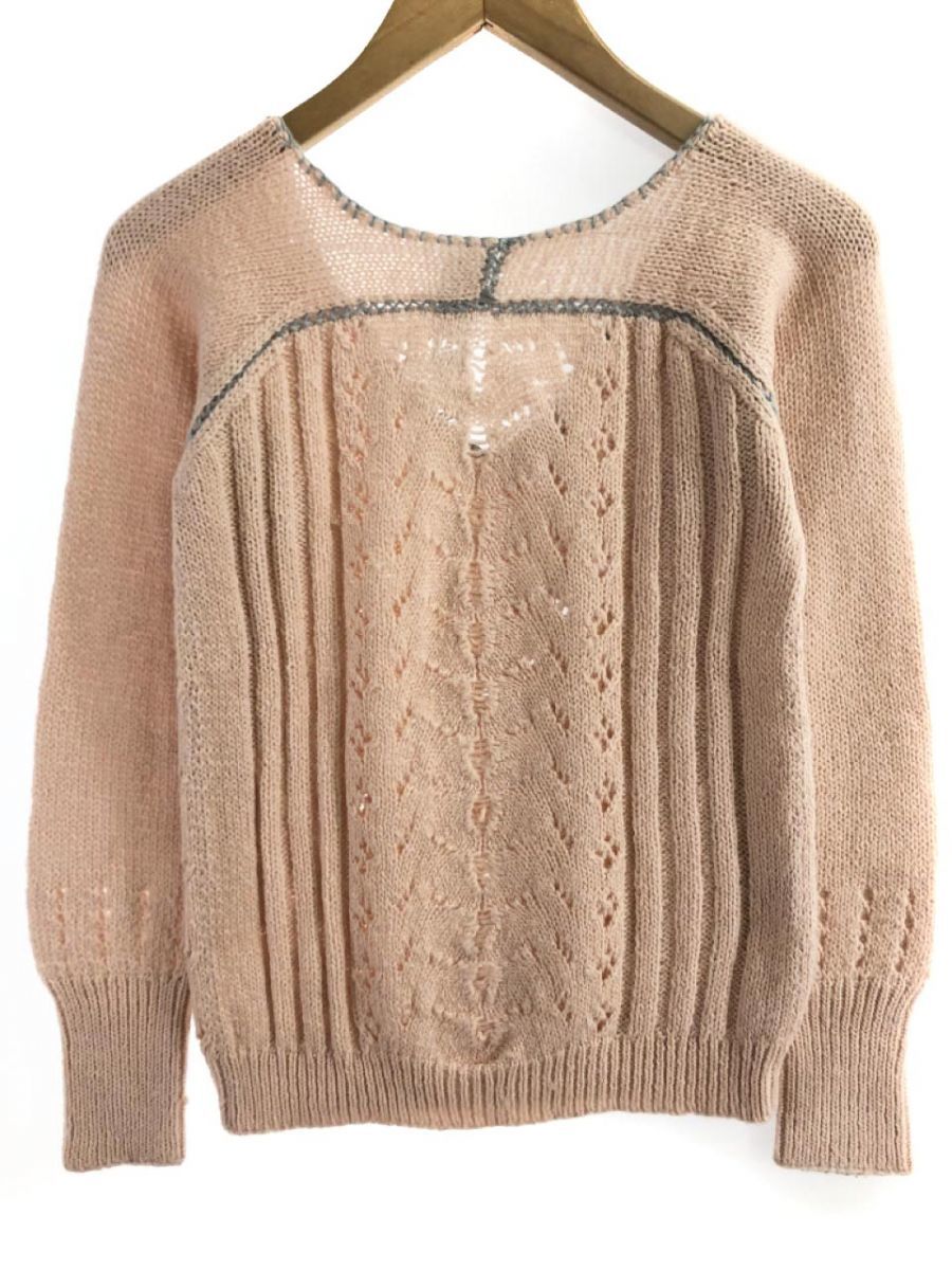 Ребекка Тейлор Ребекка Тейлор шерсть смешанный вязаный свитер размер2/розовый ◇ ■ ☆ eba5.