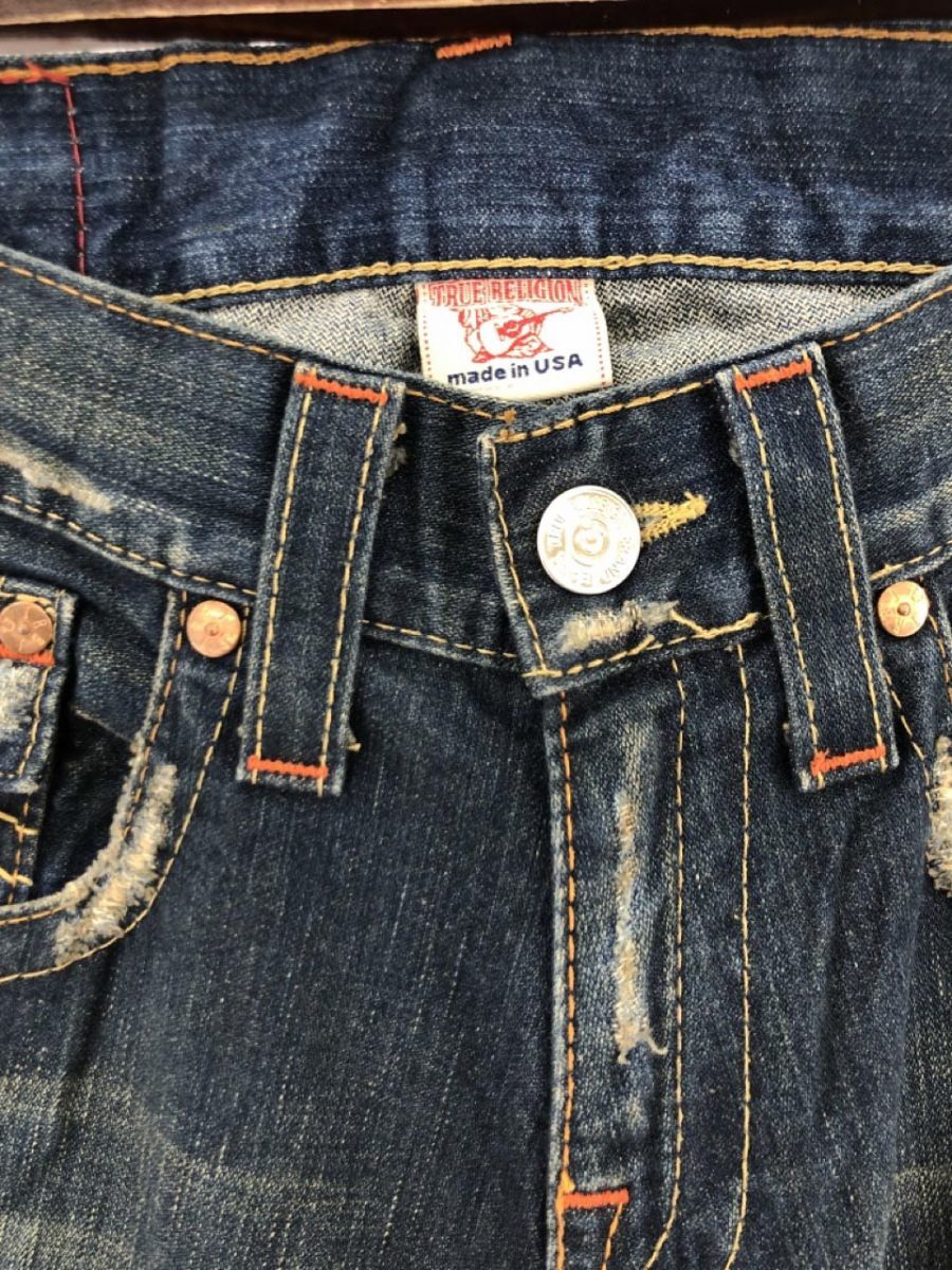 TRUE RELIGION トゥルーレリジョン 刺 デニムパンツ size30/青系 ■■ ☆ ebb3 メンズ_画像2