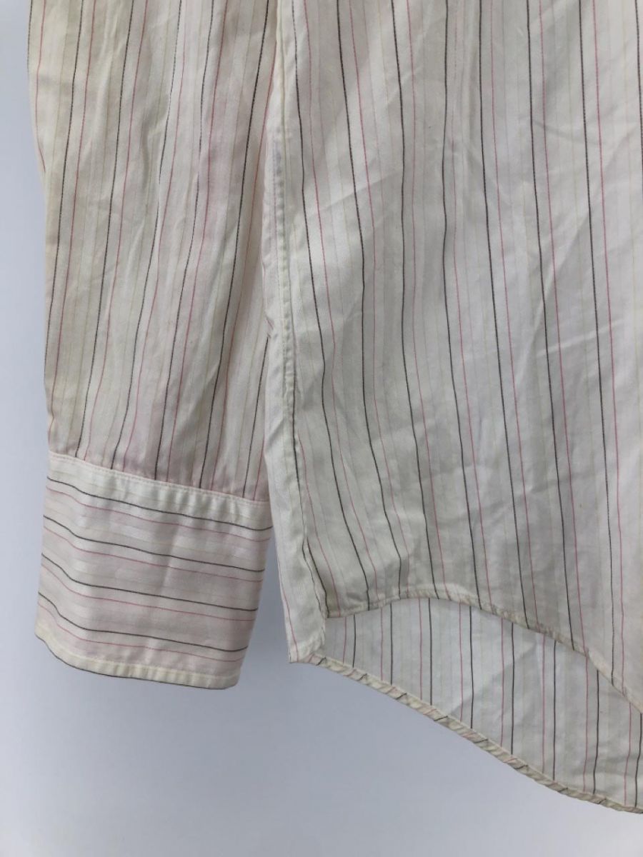 TAKEO KIKUCHI Takeo Kikuchi stripe pattern shirt size3/ white series ## * ebb3 men's 