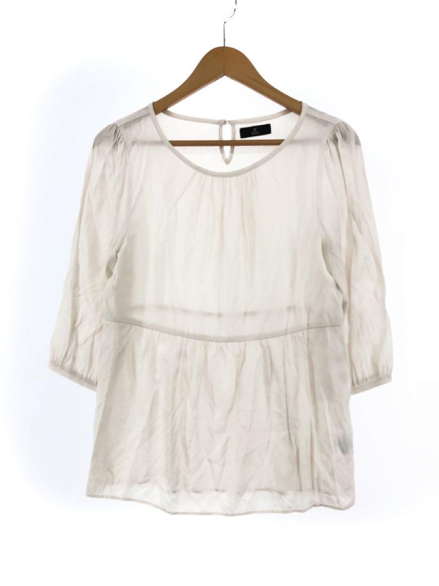 yu. packet OK INED Ined blouse shirt size9/ beige #* * ebc6 lady's 