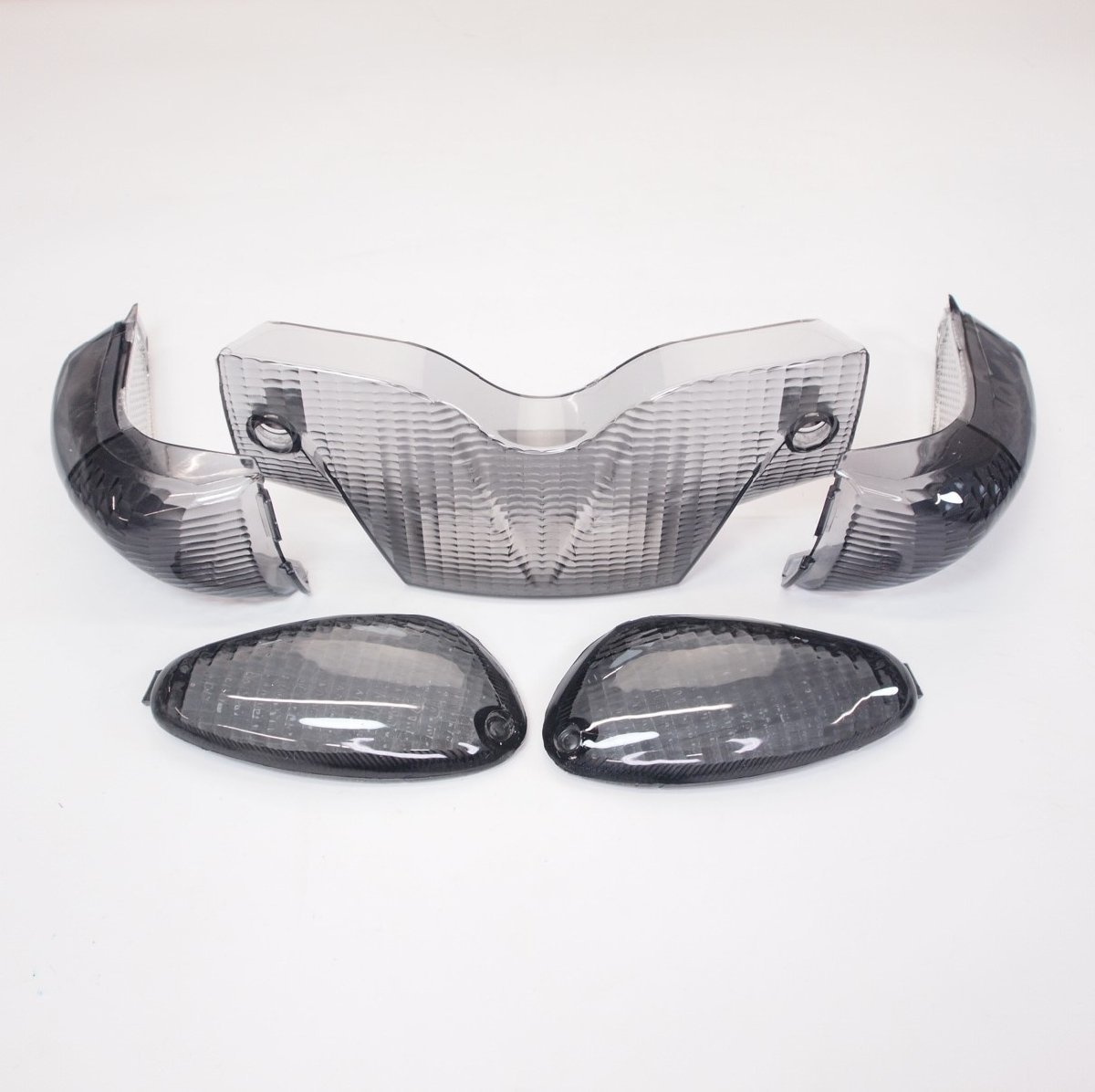 Indicator lens set -BGM ORIGINAL set of 5- Gilera Runner (-2005) - black ジレラ ランナー FX FXR スモークレンズキット_画像1