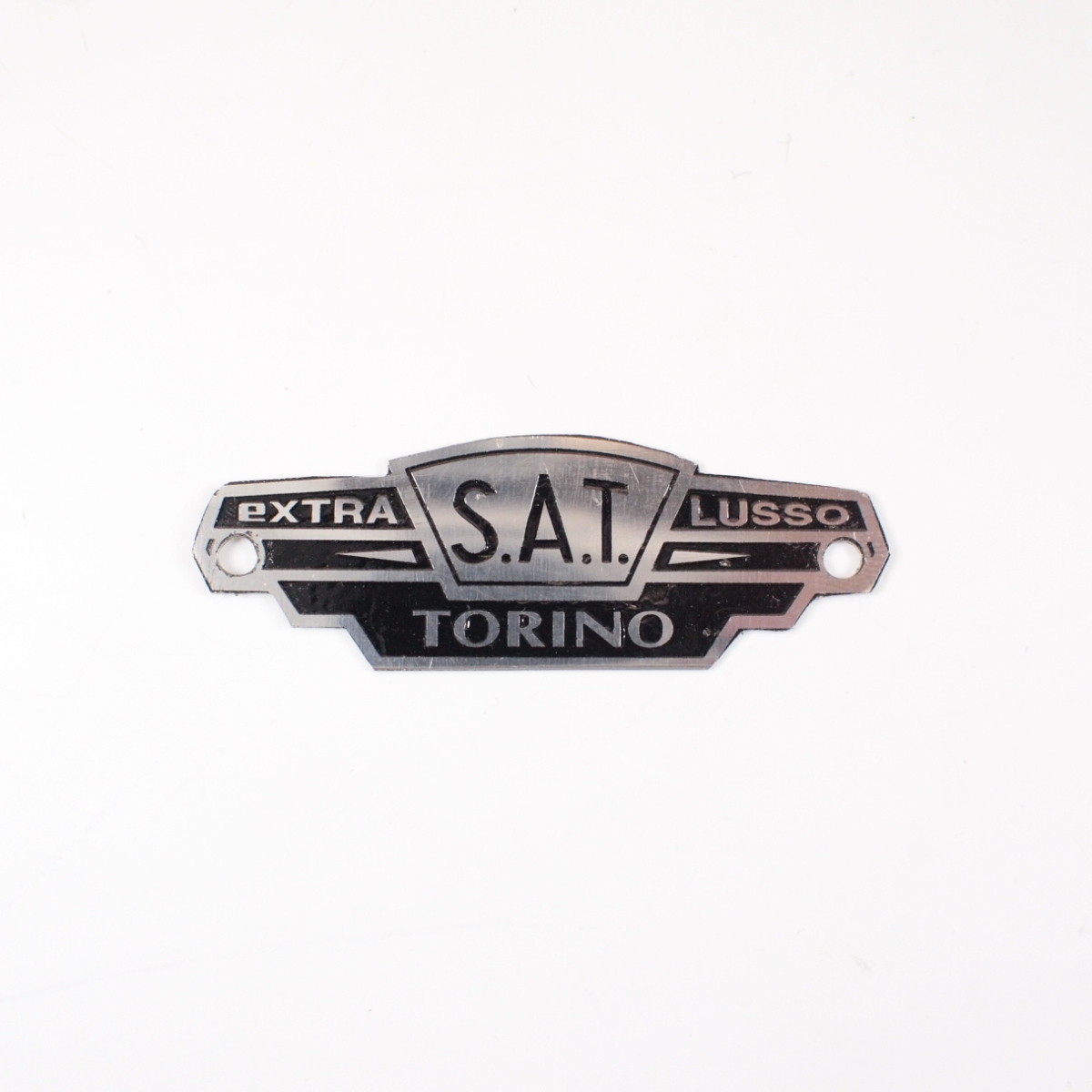 Seat badge Lambretta -S.A.T. TORINO- Extra Lusso - black ランブレッタ シートバッジ Vespa ベスパ_画像1