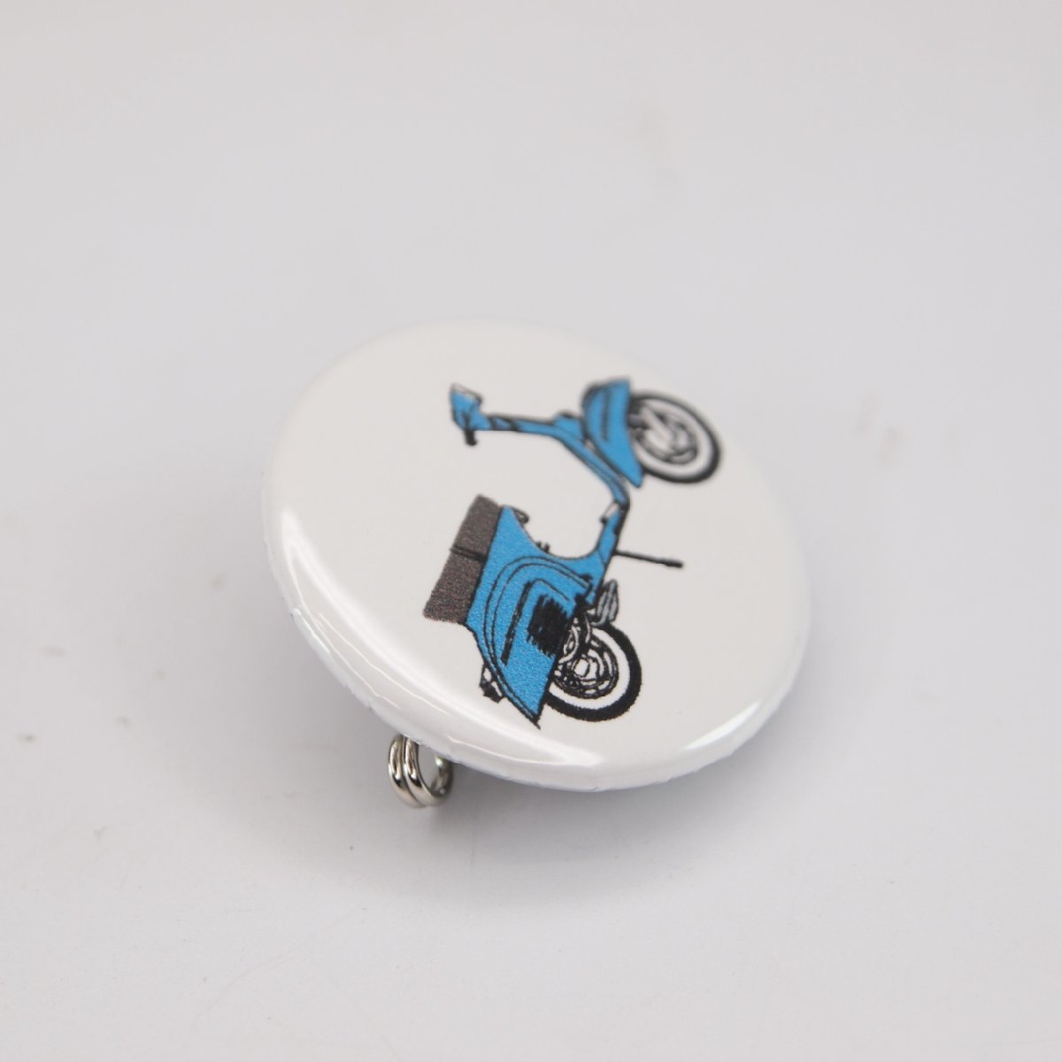 Button badge 25mm Scooter blue 缶バッジ スクーター Vespa Lambretta ベスパ ランブレッタ 50S 100 et3 GTR RALLY PX200E 160GS_画像2