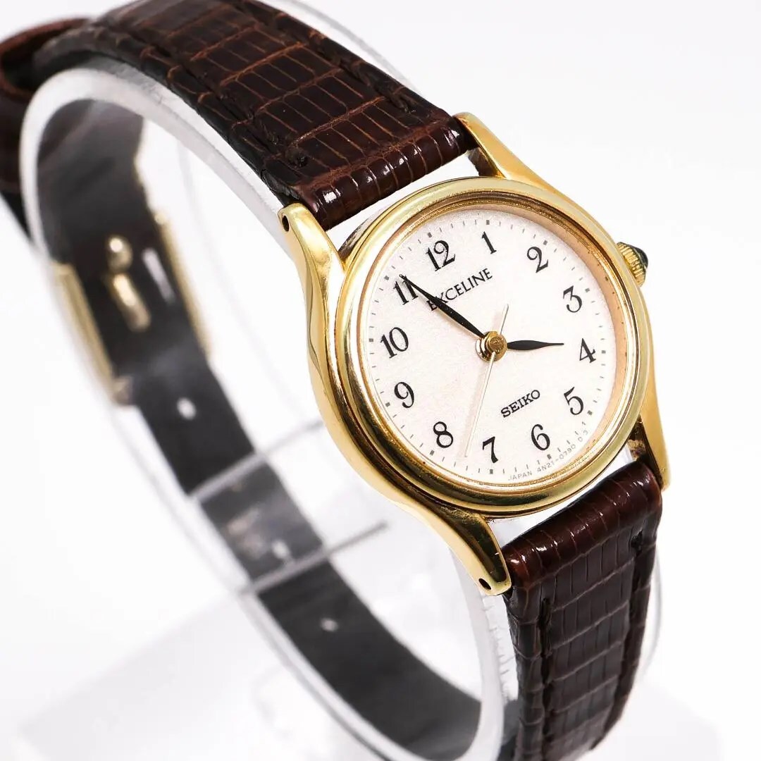 《美品》SEIKO Exceline 腕時計 SGP30 ゴールド レザー z