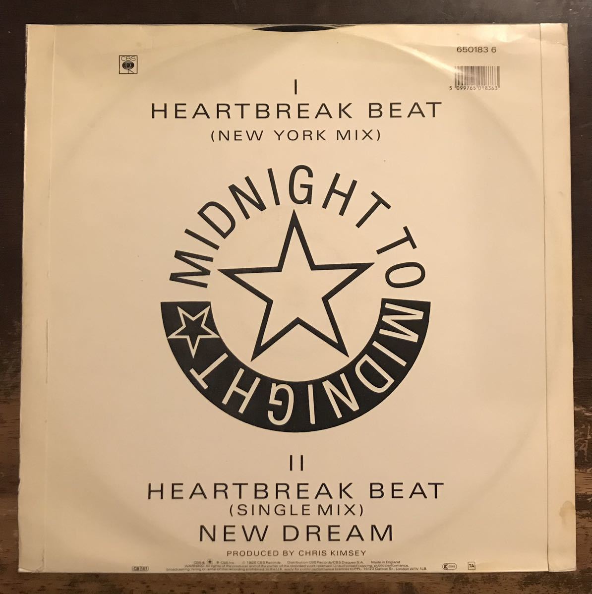 ■PSYCHEDELIC FURS■Heartbreak Beat■12inch Single / 1986 CBS / UK Original / サイケデリック・ファーズ / ニューウェーブ_画像2