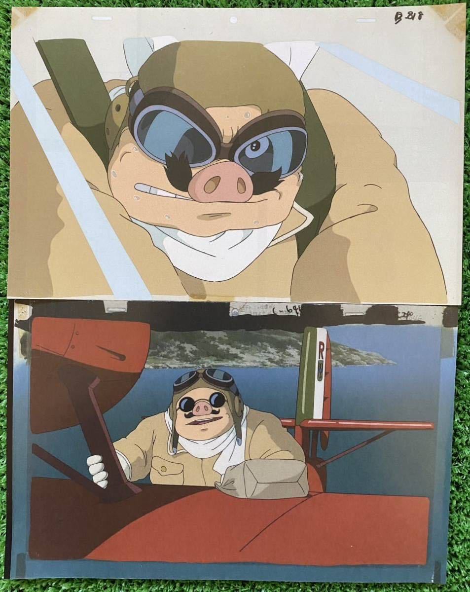[ очень редкий ].. свинья цифровая картинка порез вытащенный A 2 шт. комплект Miyazaki . образ панель черновой . осмотр ) исходная картина постер расположение STUDIO GHIBLI