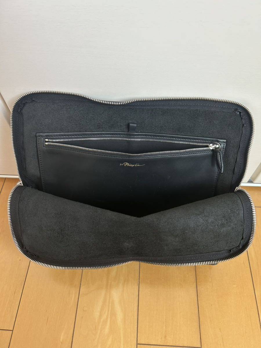 １円〜 3.1 Phillip Lim フィリップリム レザー クラッチバッグ黒 中古品_画像7