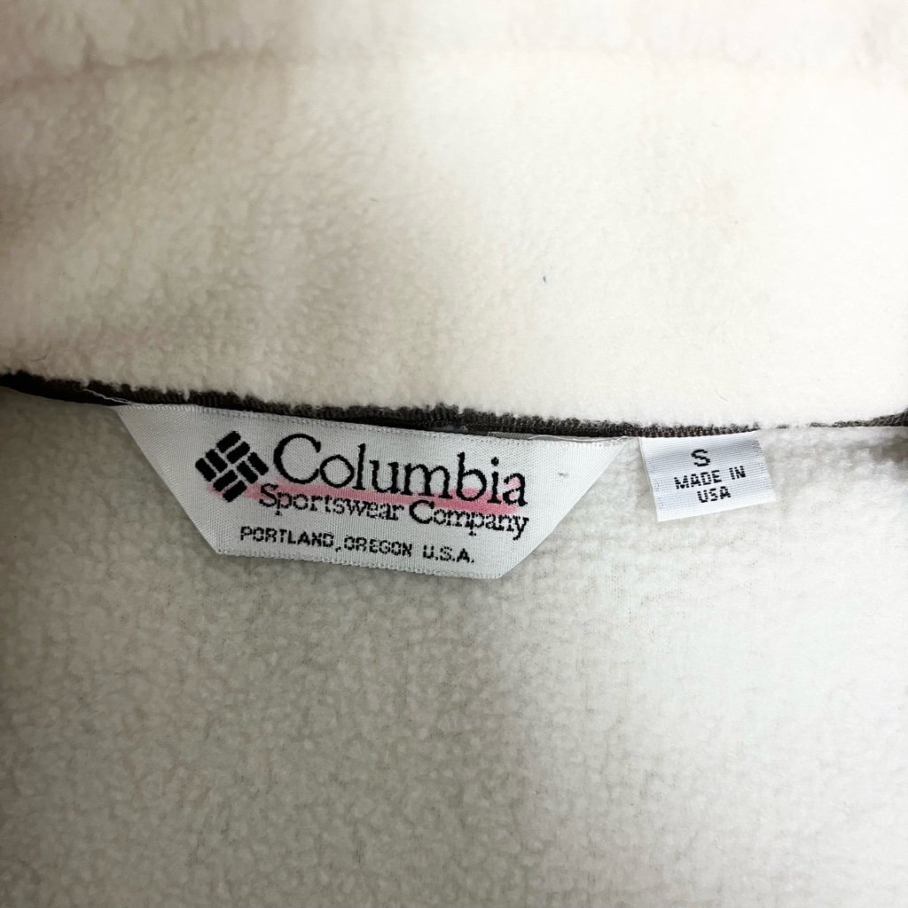 Columbia フルジップ フリース Sサイズ Made in USA オフホワイト アメリカ製 コロンビア digjunkmarketの画像9