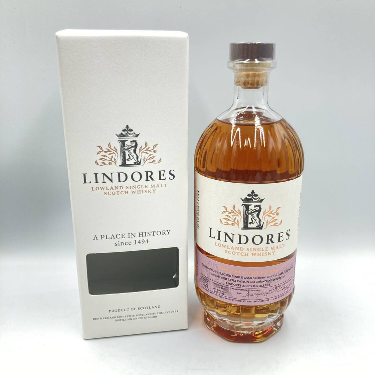 2.29 AK-B2261★未開栓 LINDORES LOWLAND SINGLE MALT SCOTCH WHISKY★クール便不可/容量 700ml/アルコール分 60%/DC0 DE0_画像1