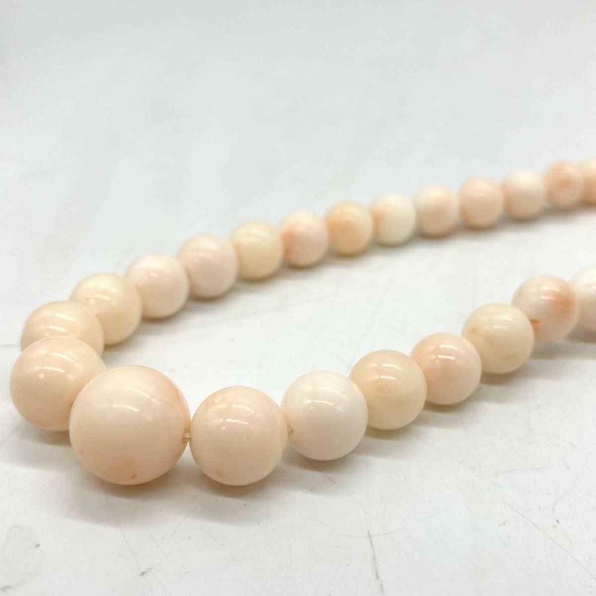 「珊瑚ネックレス5点おまとめ」f 重量約159.5g サンゴ さんご necklace coral コーラル 赤 桃色 枝 丸玉 白 silver DB0_画像3