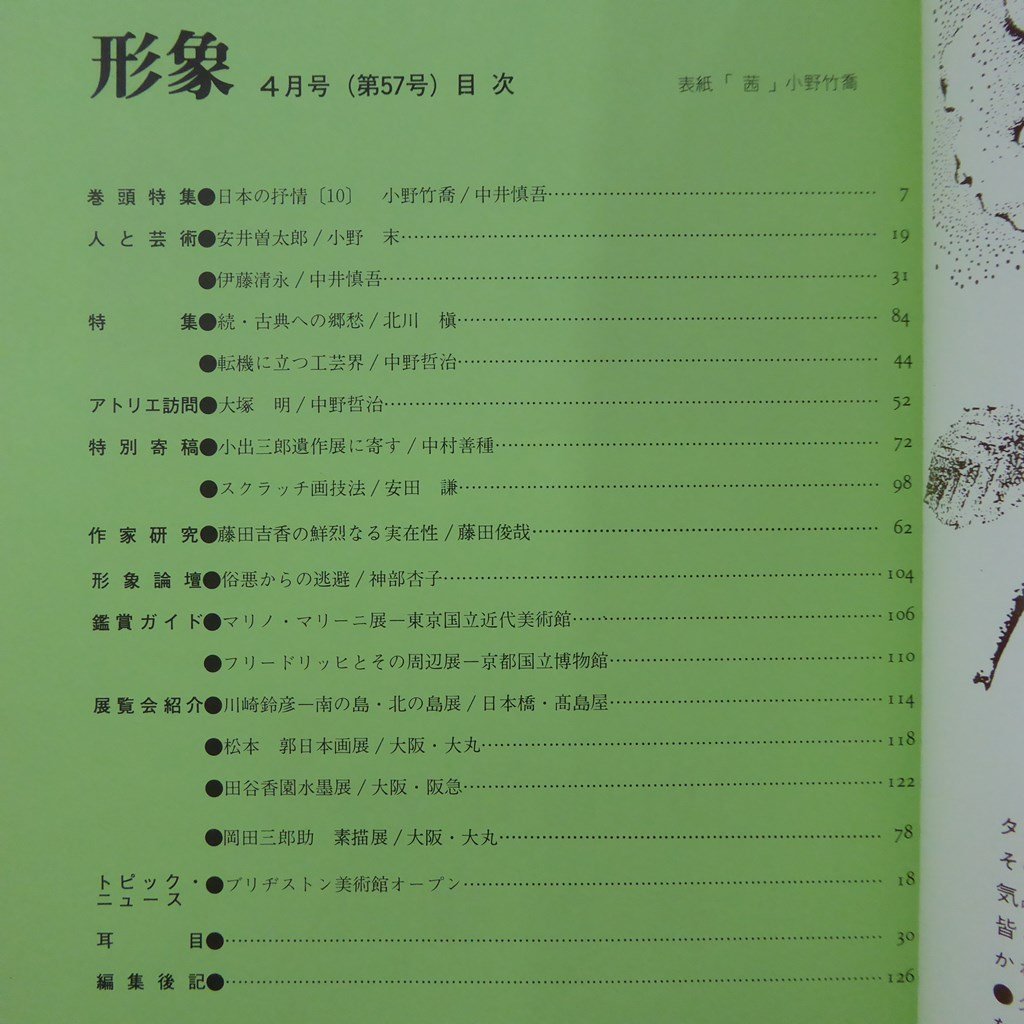 美術雑誌「形象」1978年4月号【特集：日本の抒情-小野竹喬/小野末:安井曽太郎先生の作画法についてなど/伊藤清永/大塚明/】_画像4