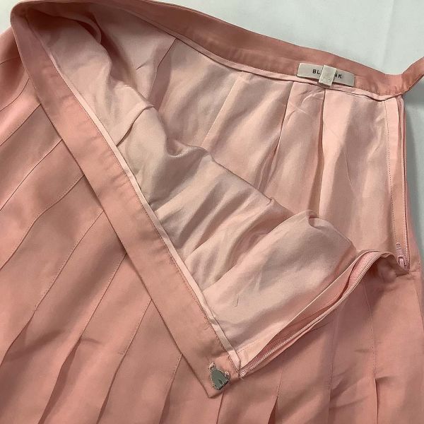 [D2385] ブラミンク スカート ロング プリーツ シルク混 ピンク系 36 BLAMINK_画像3