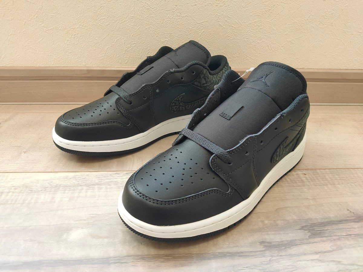 24cm NIKE AIR JORDAN 1 LOW SE GS BLACK ELEPHANT ナイキ エアジョーダン 1 ロー