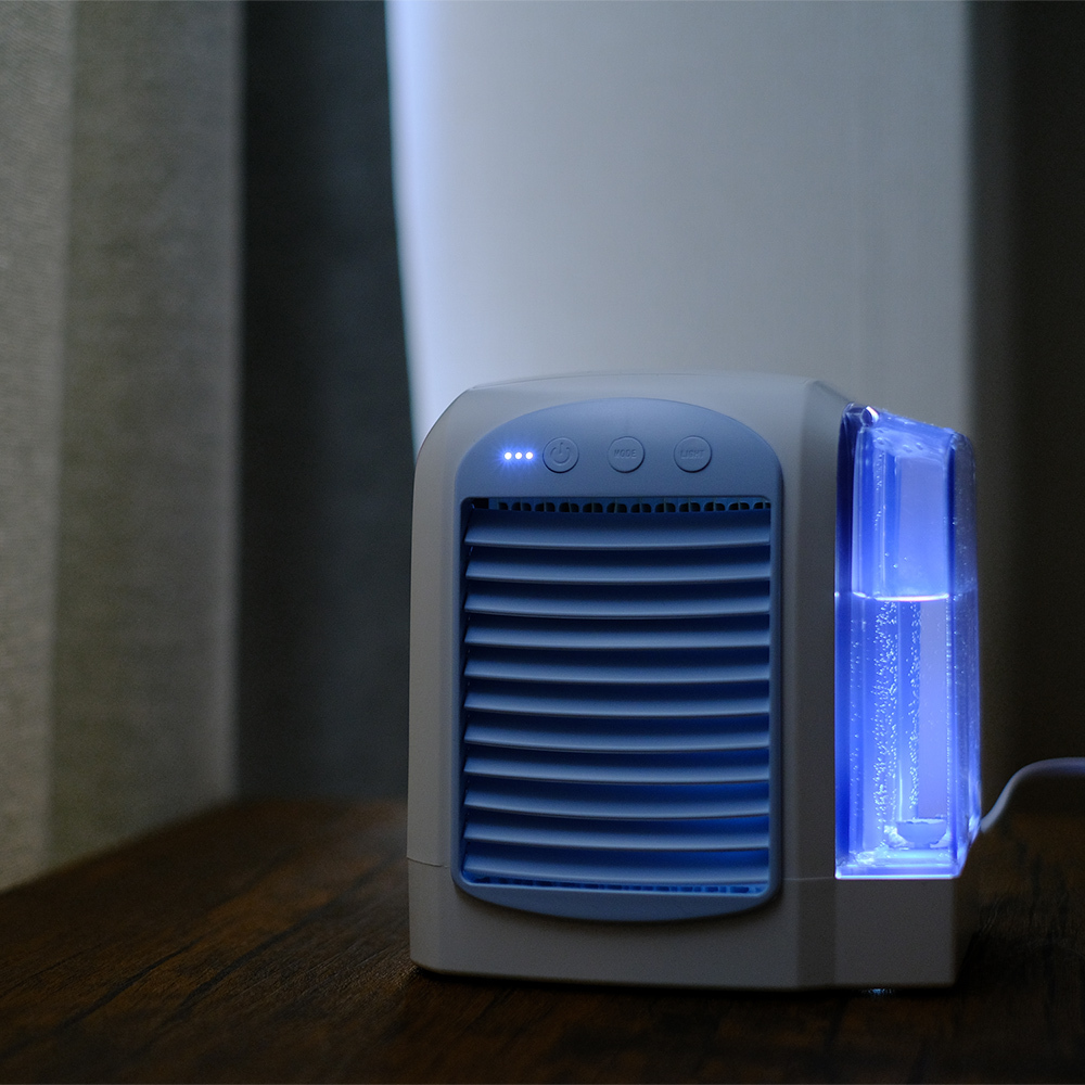 A936 MCOmiyosi2 шт. комплект LED свет установка .... использование делать добрый способ . мягкий охлаждающий поток воздуха 3 -ступенчатый personal Mini кондиционер USB охлаждающий вентилятор голубой 