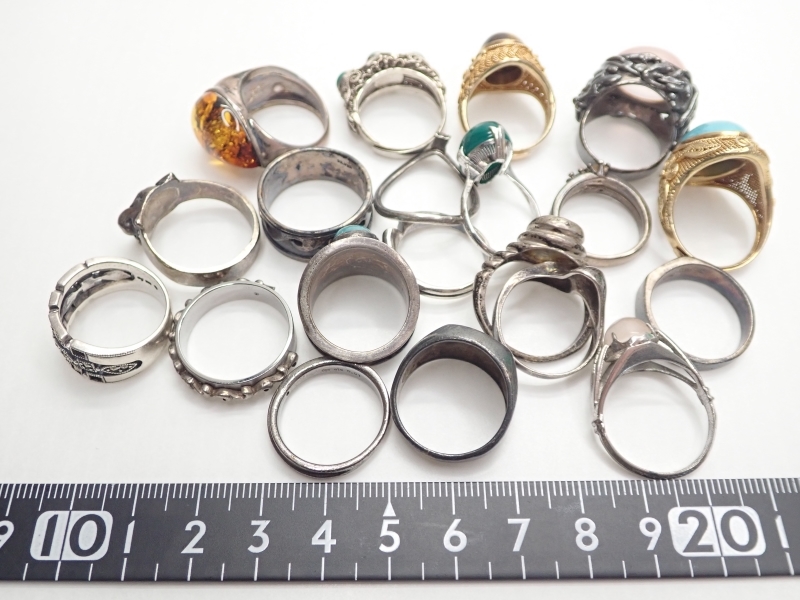 M130　ヴィンテージ シルバー リング 銀製 指輪 20点セット SILVER 925 各種色々 まとめて Vintage ring_画像6