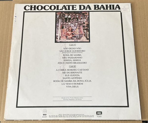 BRA盤88年！ほぼ美盤！とぼけた歌声がコミカルなブラジル北東部バイーア産アフロ サンバ傑作！Chocolate Da Bahia/Barraca Do Chocolate_画像2