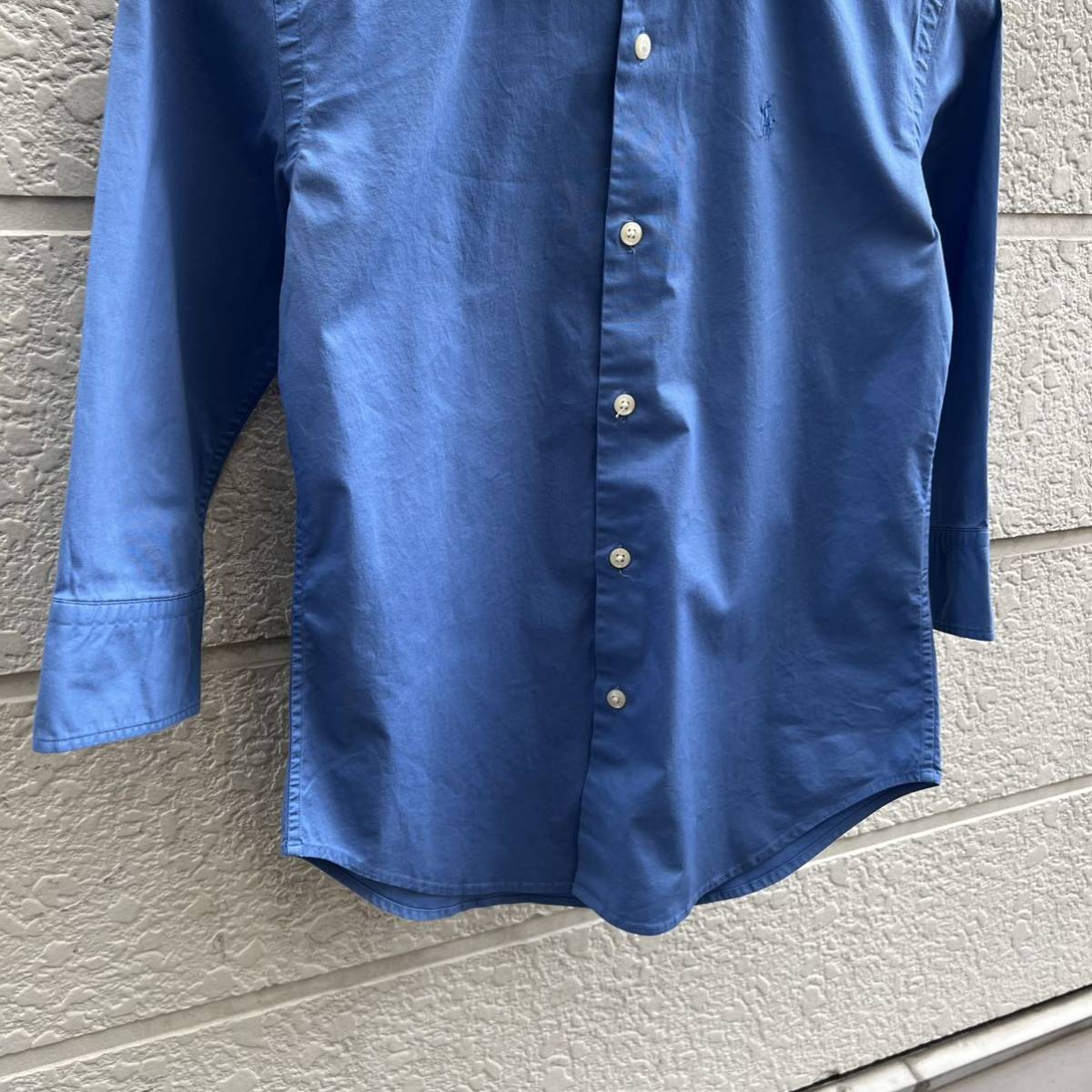 USED USA old clothes Ralph Lauren lady's shirt light blue light blue RALPH LAUREN SPORT half edge sleeve America old clothes vintage Vintage po knee 