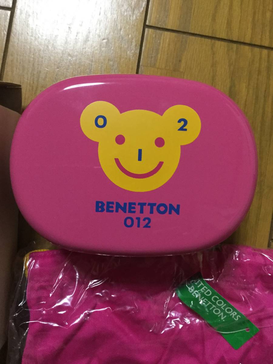  новый товар Benetton 2 ступенчатый . коробка для завтрака & мешочек розовый 