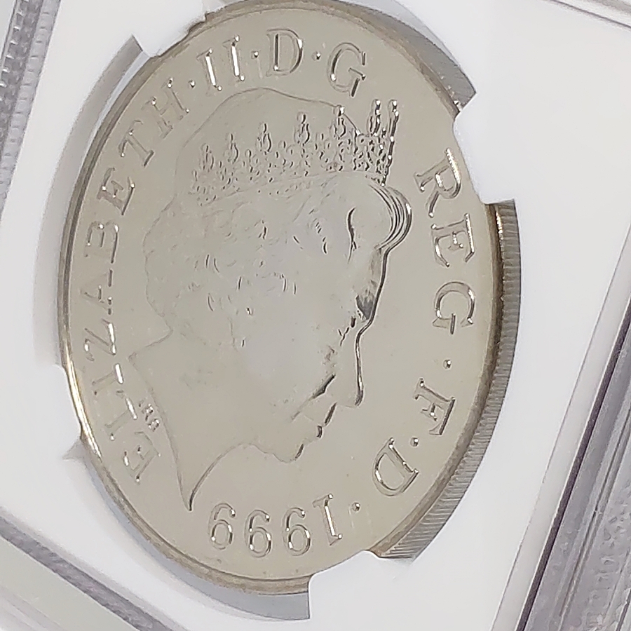１円スタート 1999 英国 ロイヤルミント プリンセス ダイアナ 追悼記念 白銅貨 ￡5 高鑑定 NGC MS67 グレートブリテン アンティークコイン_画像8