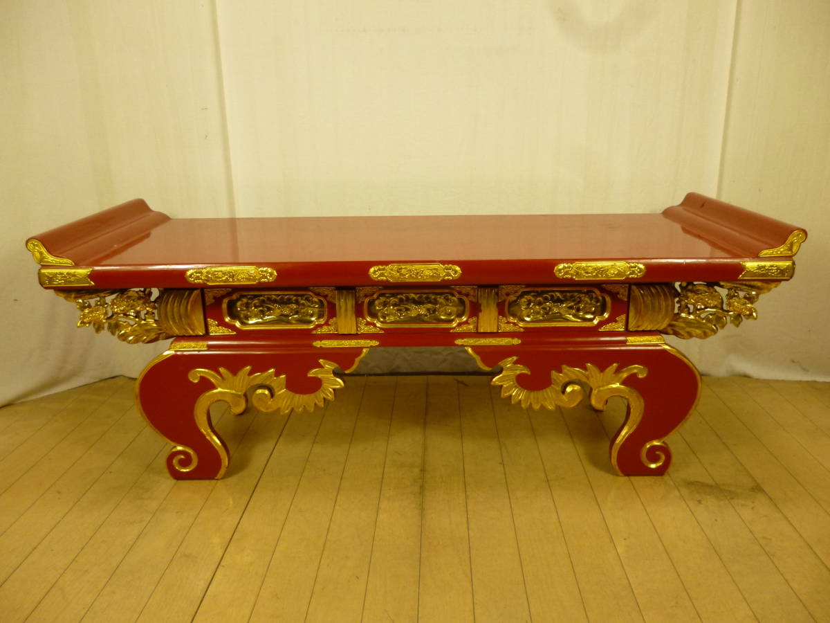 ★ 寺院仏具 特大前机 経机 幅123cm ★ 供養 法事 お盆 お彼岸 お墓参り ★