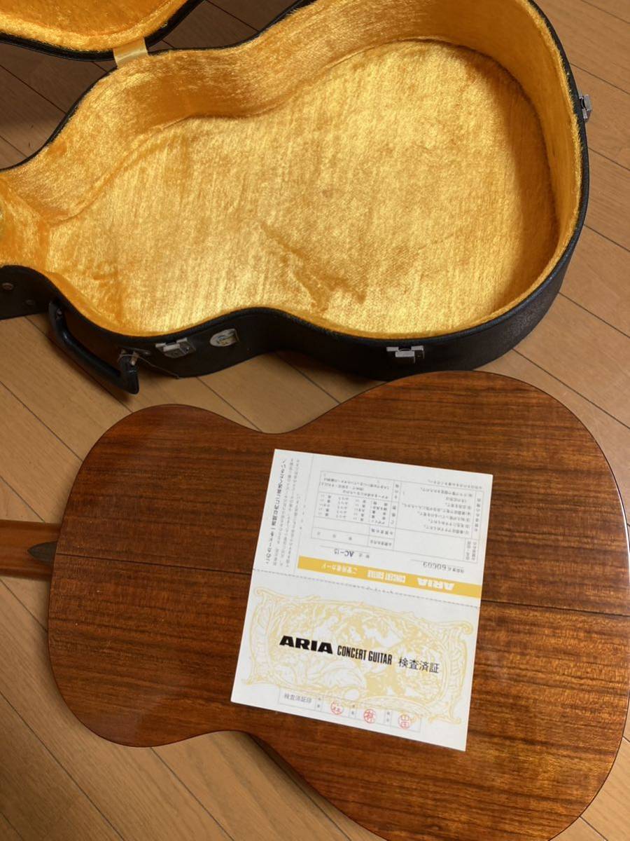 極美品 小栗利一作 ARIA CONCERT GUITAR アコースティックギター フォークギター クラシックギター_画像3