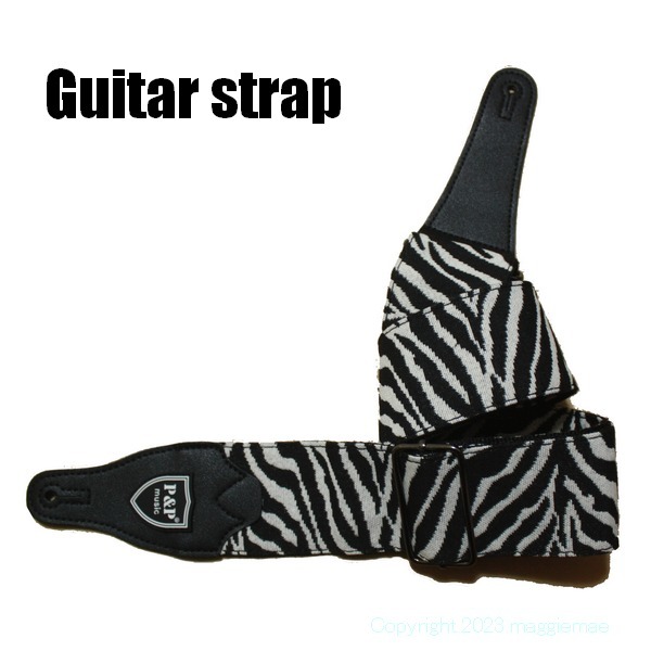  new goods guitar strap Zebra J zebra animal pattern lock ROCK punk PUNK metal METAL electric guitar base akogiLS-0026