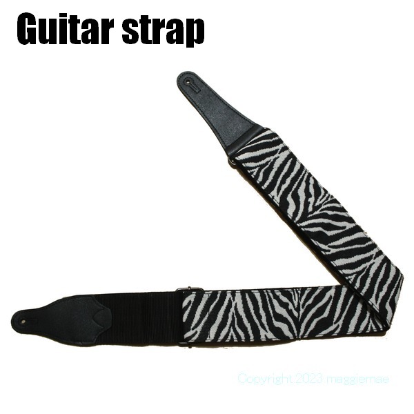  new goods guitar strap Zebra J zebra animal pattern lock ROCK punk PUNK metal METAL electric guitar base akogiLS-0026