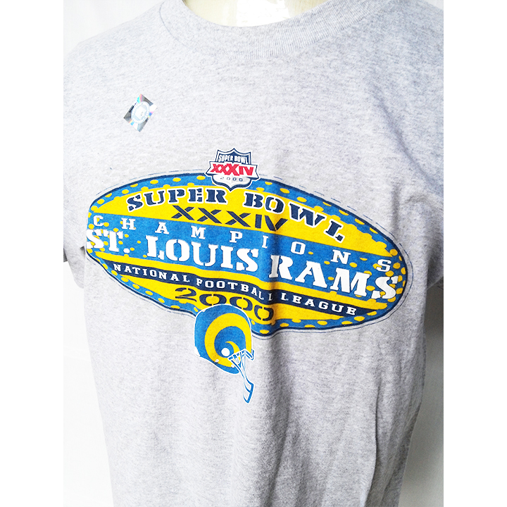 NFL スーパーボウル Super Bowl XXXIV ST. LOUIS RAMS セントルイス ラムズ 2000 Tシャツ 半袖Tシャツ XL　1299_画像2