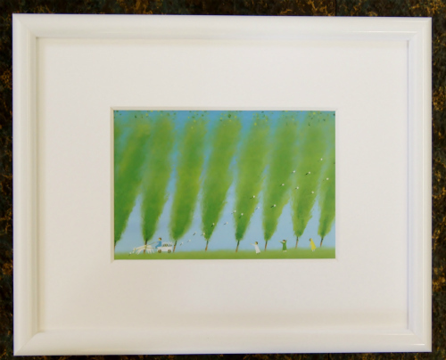 メルヘン画家　葉祥明額付ミニアート「緑のポプラ並木」在庫限りです。_画像2
