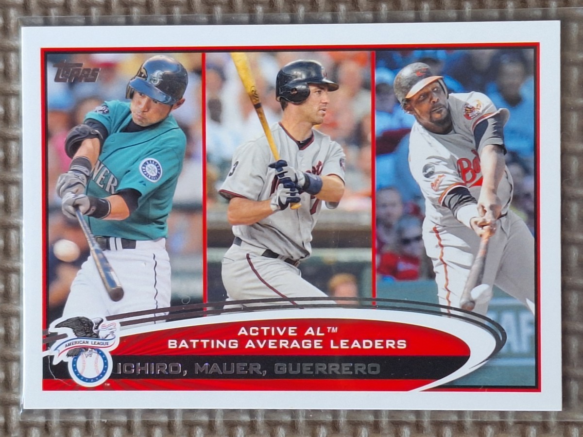 2012 Topps #119 AL Active Leaders ICHIRO SUZUKI/JOE MAUER/VLADIMIR GUERRERO Batting Average Leaders_画像1