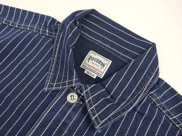 【送料無料 27%OFF 】HOUSTON ヒューストン WABASH ウォバッシュ プルオーバーWORKシャツ NO.40807 INDIGO_Mサイズの画像7