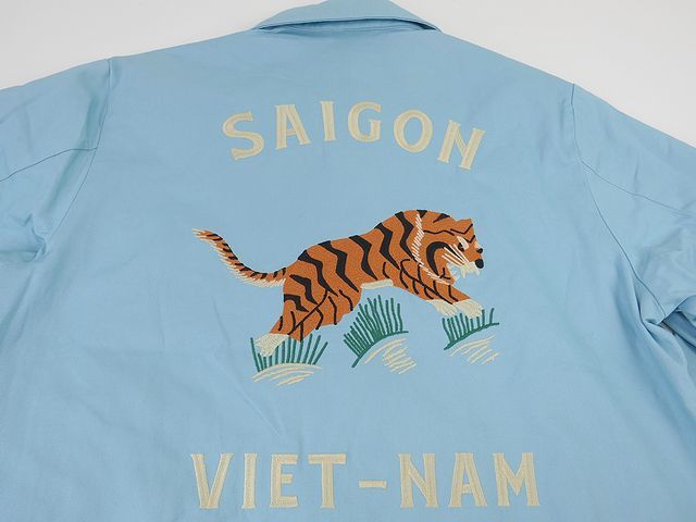 【送料無料 25%OFF】HOUSTON ヒューストン コットンツイル ベトジャン VIETNAM JUMPER 「TIGER」 NO.51271 SAX_Lサイズの画像3