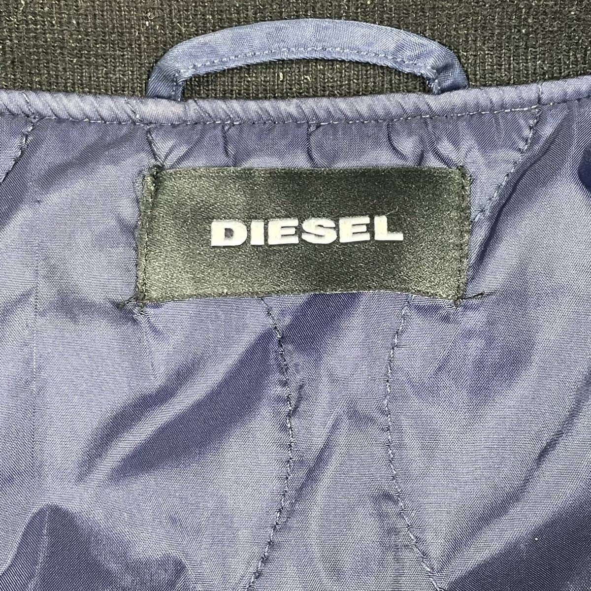 極美品 現行モデル DIESEL ディーゼル ブルゾン MA-1 フライトジャケット デニム 切り替え インディゴ ナイロン ブルー メンズ L相当_画像7