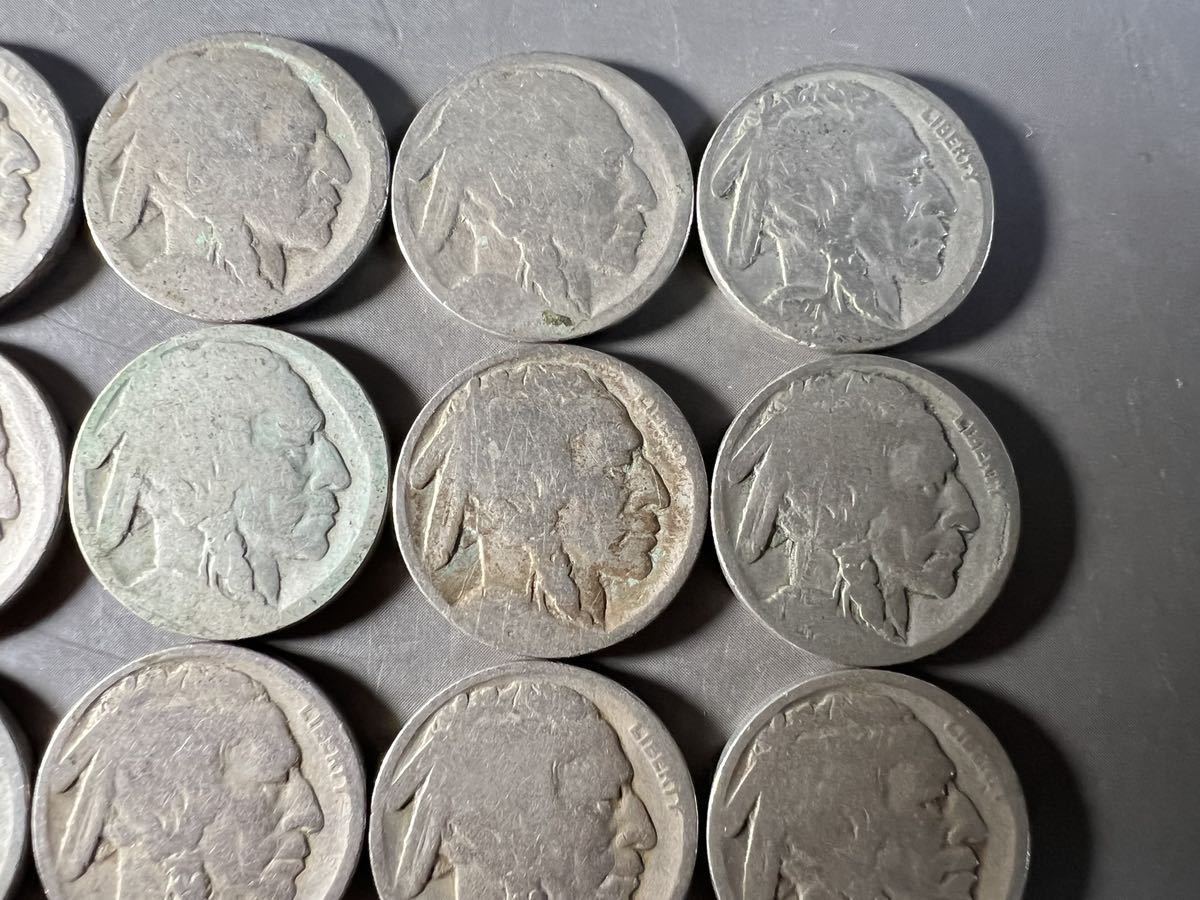 S1300 古美術 古銭 硬貨 硬幣 貨幣 バッファローニッケル アメリカ5セント 外国銭 20枚まとめ 総重量約95.4g アンティーク_画像3
