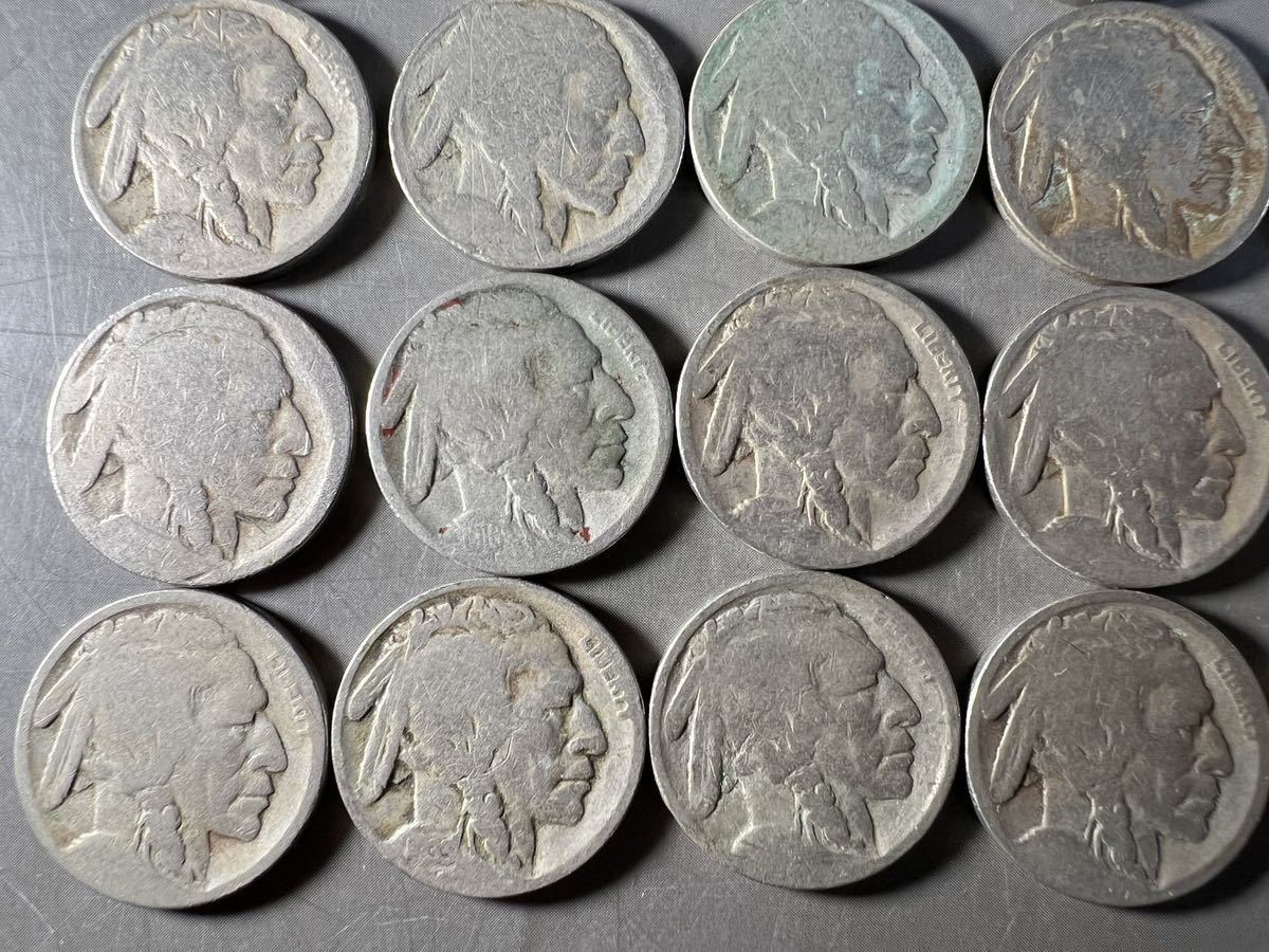 S1300 古美術 古銭 硬貨 硬幣 貨幣 バッファローニッケル アメリカ5セント 外国銭 20枚まとめ 総重量約95.4g アンティーク_画像5