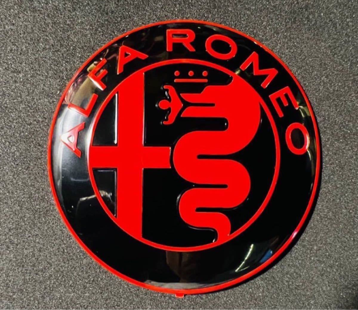 ★ Alfa Romeo アルファロメオ フロント/リアエンブレム BLK/RED ブラック/レッド ロゴ 74mm 2個セット アルミ製 ★_画像6