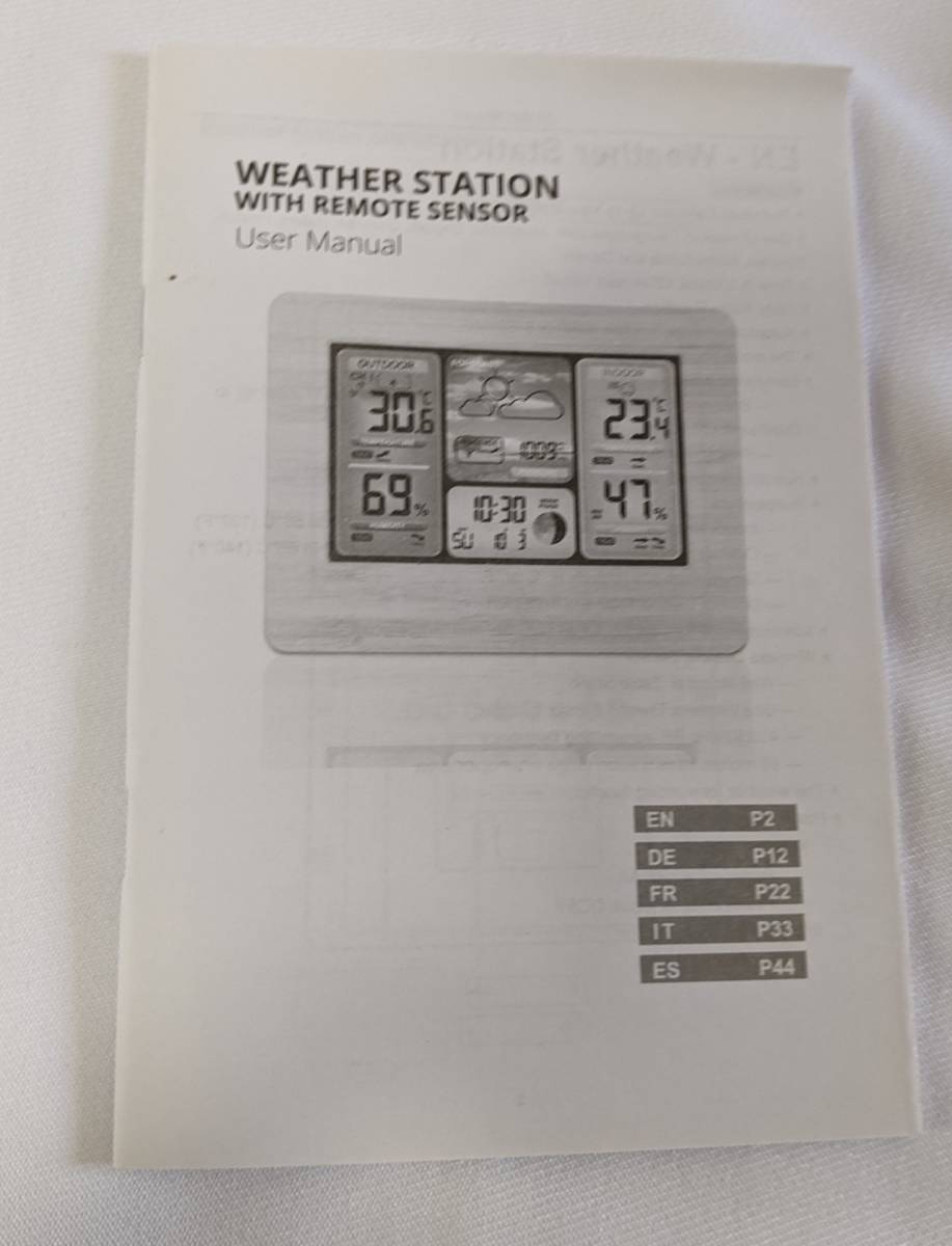 【1円出品】デジタル温湿度計 WETHER STATION WITH REMOTE SENSOR FJ3373_画像7