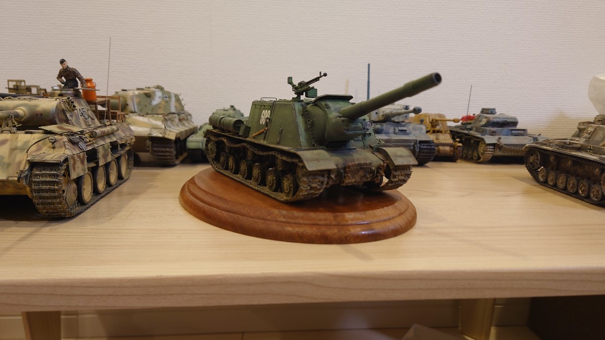 1/35 ISU-152 ソ連 重自走砲 対独反抗バルバロッサ作戦 完成品 ウェザリング済 タミヤ _画像9