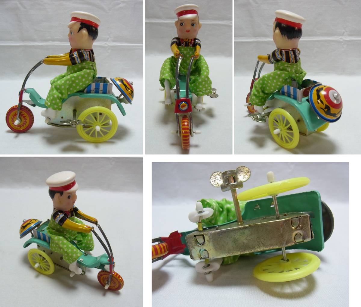  Vintage WIND UP*zen мой bell трехколесный велосипед *TRICYCLE WITH BELL велосипед жестяная пластина игрушка игрушка China смешанные товары retro pop Vintage 60